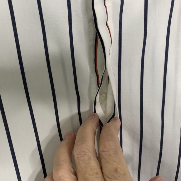 Murano Long Sleeve Slim Fit Button Up Shirt Men Size XL Striped Cotton Blend - Picture 6 of 16